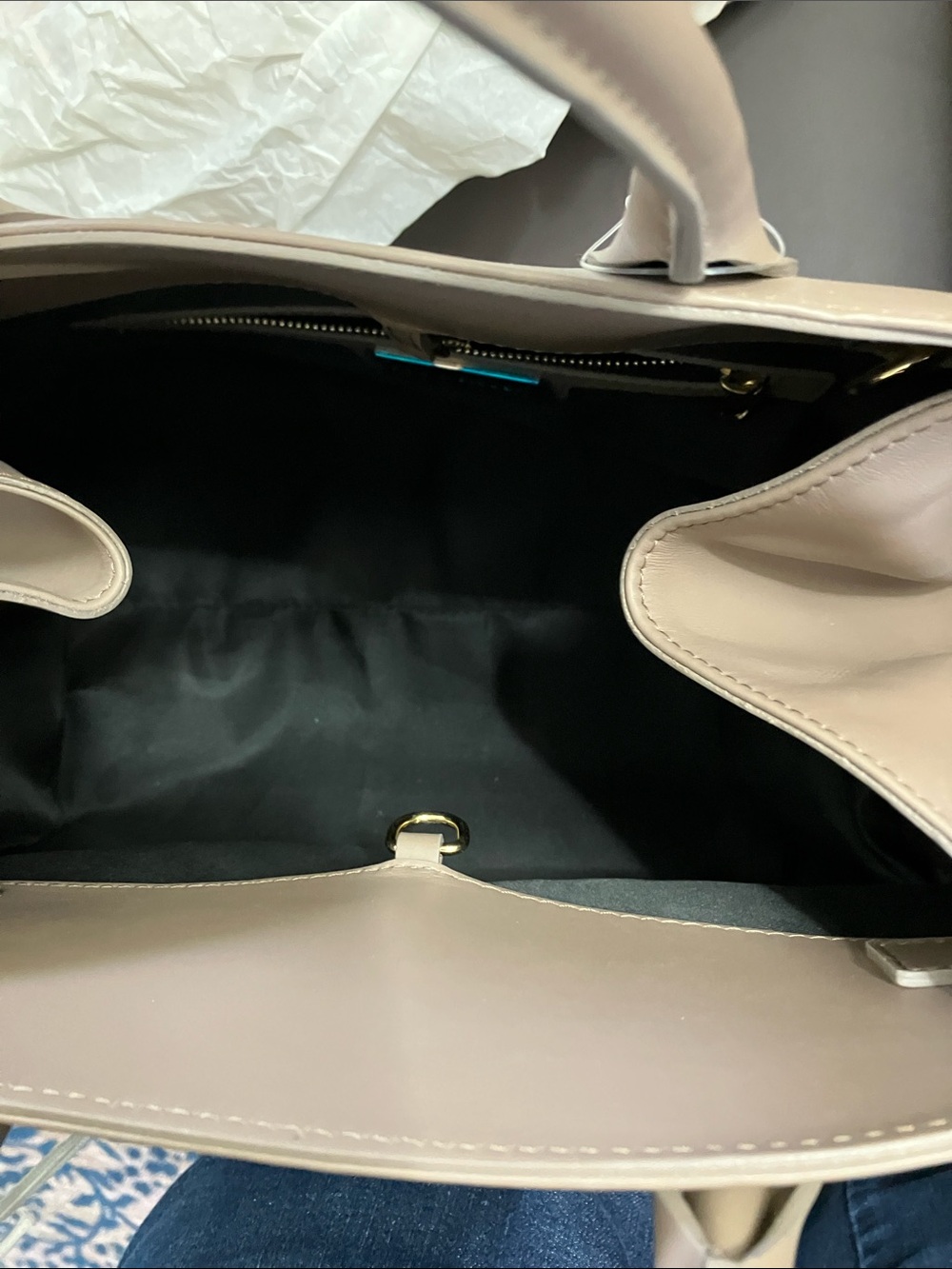 Anna Paola Beige Leather Satchel with Top Handles Rita - Picture 14 of 16